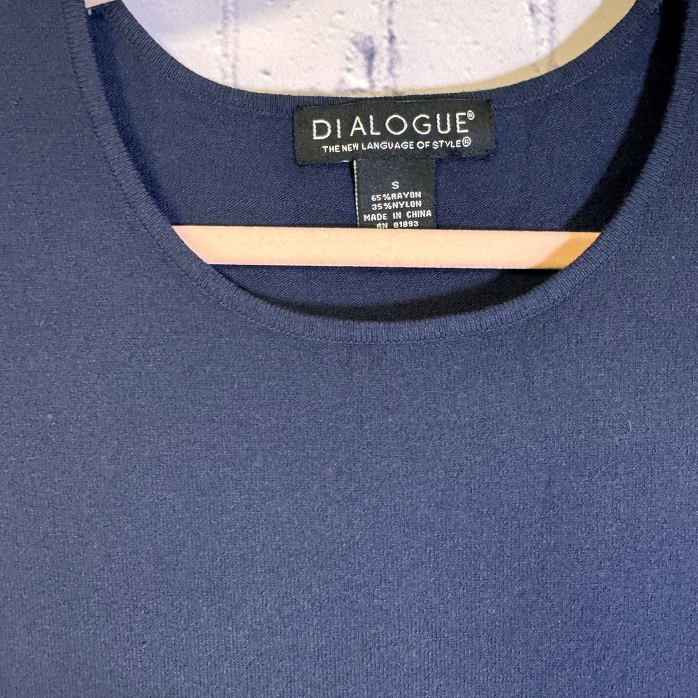Dialouge Rayon/nylon Dressy Dressy Knit Tank Navy Small - Picture 3 of 4